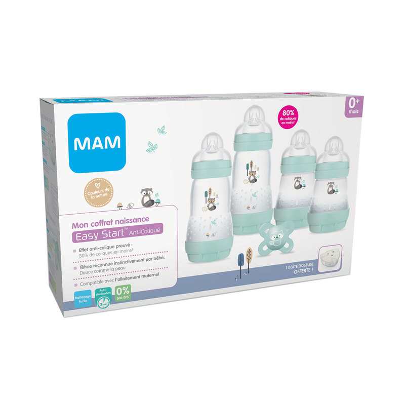 Coffret biberons naissance Easy Start Nature Aqua MAM