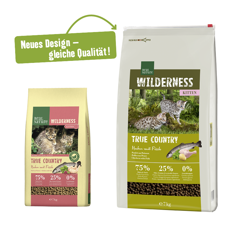 REAL NATURE Trockenfutter REAL NATURE WILDERNESS Kitten True Country Huhn mit Fisch 7 kg