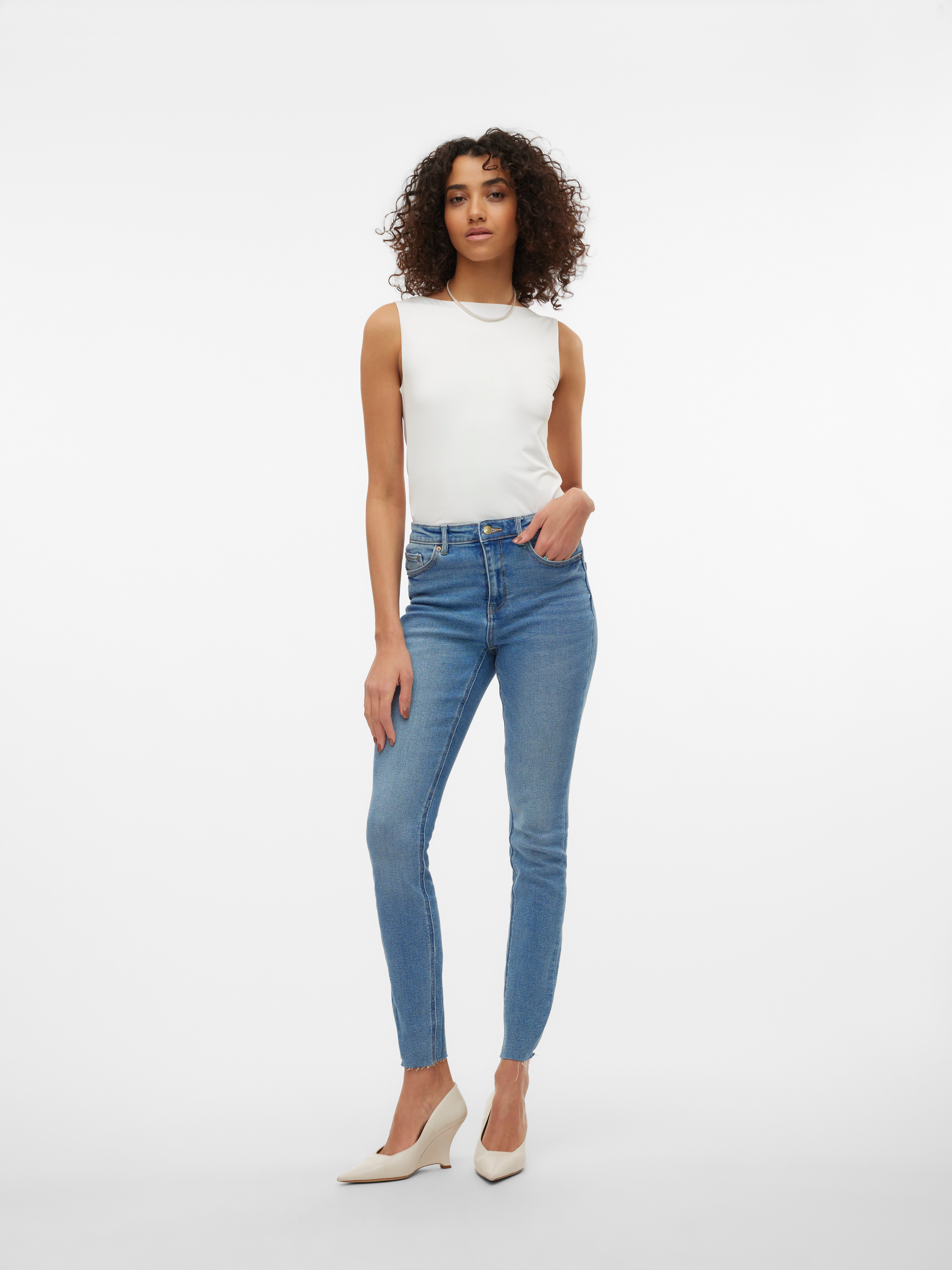 VMSOPHIA Hohe Taille Slim Fit Jeans