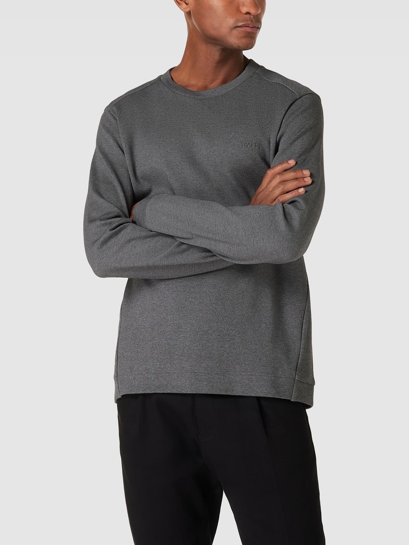 Sweatshirt mit Strukturmuster Modell 'Salbo' in mittelgrau