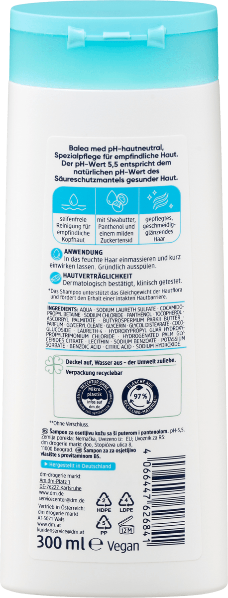 Shampoo hautneutral, bei empfindlicher Kopfhaut, 300 ml