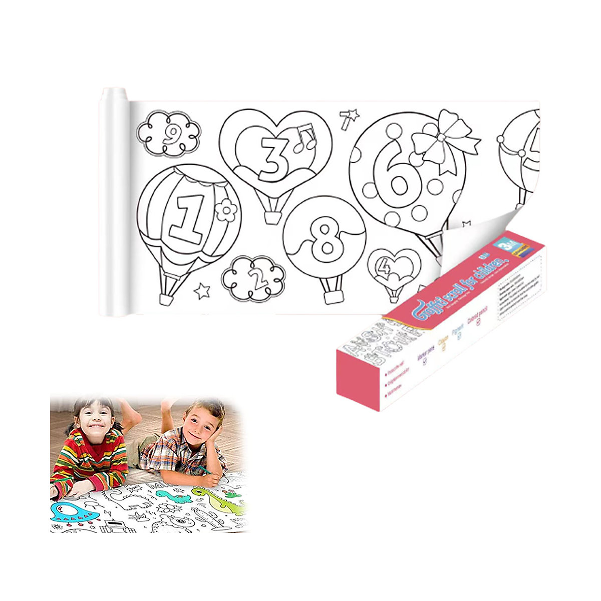 Ausmalen auf Zeichenpapier Rolle Zahl und Alphabet für Kinder