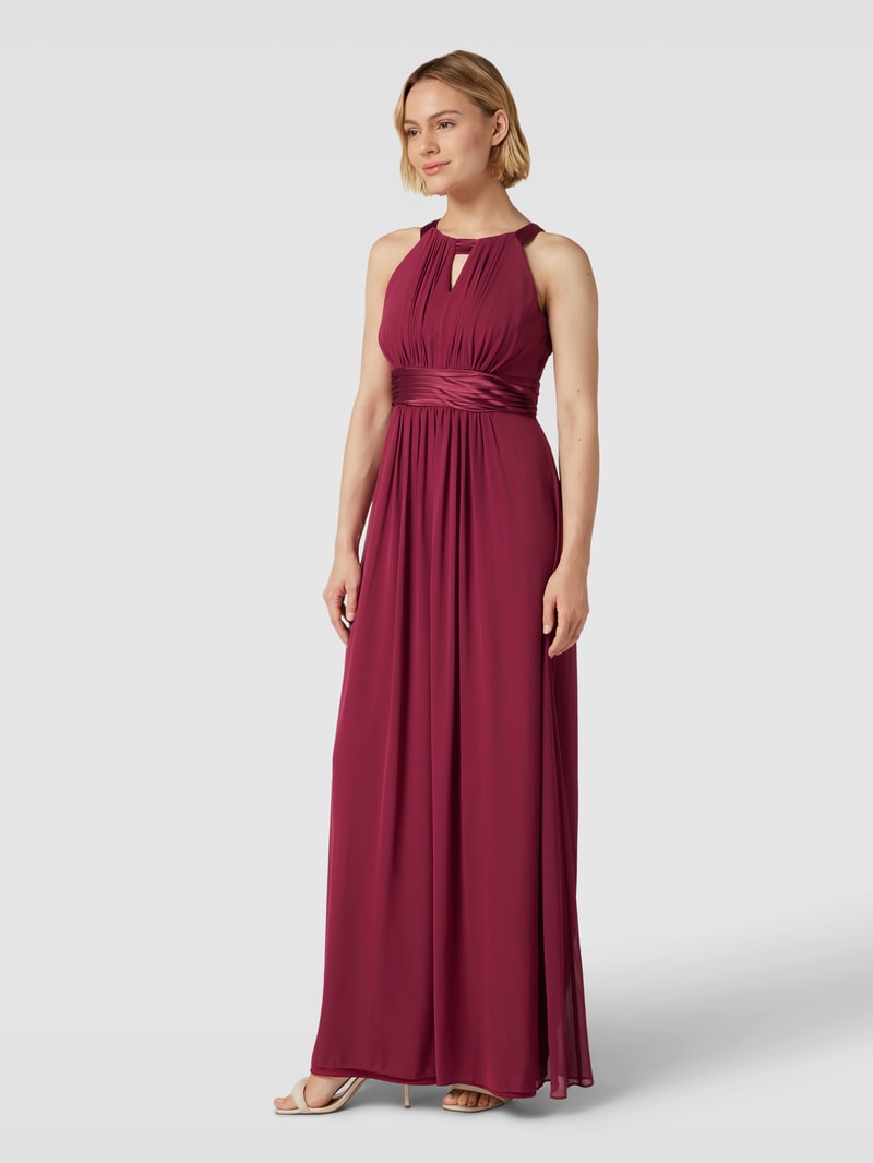 Cocktailkleid mit Neckholder in kirschrot