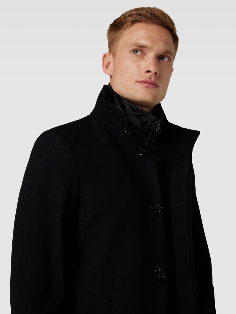 Mantel in Melange-Optik Modell 'Harvey' in schwarz