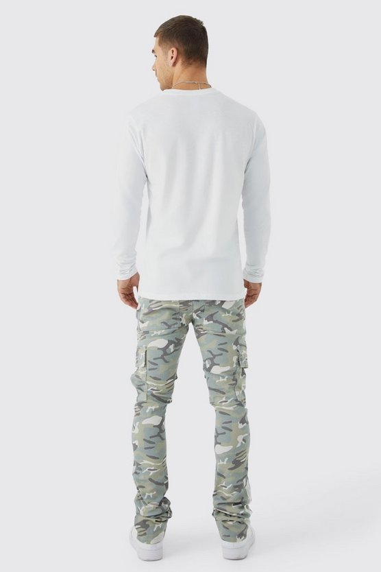 Skinny Camouflage Cargo-Hose