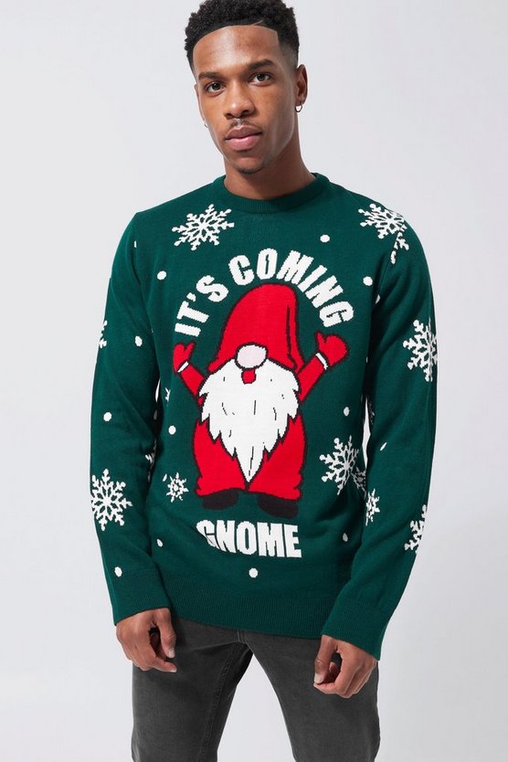 It‘s Coming Gnome Fußball Weihnachtspullover