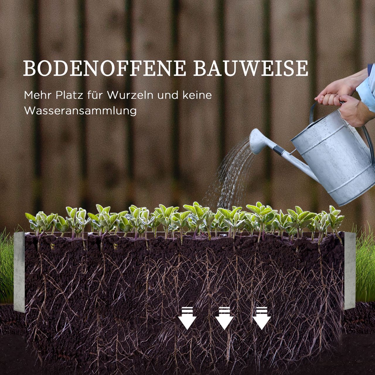 Outsunny Hochbeet Gemüsebeet mit Abdeckung für Garten, Terrasse Silber