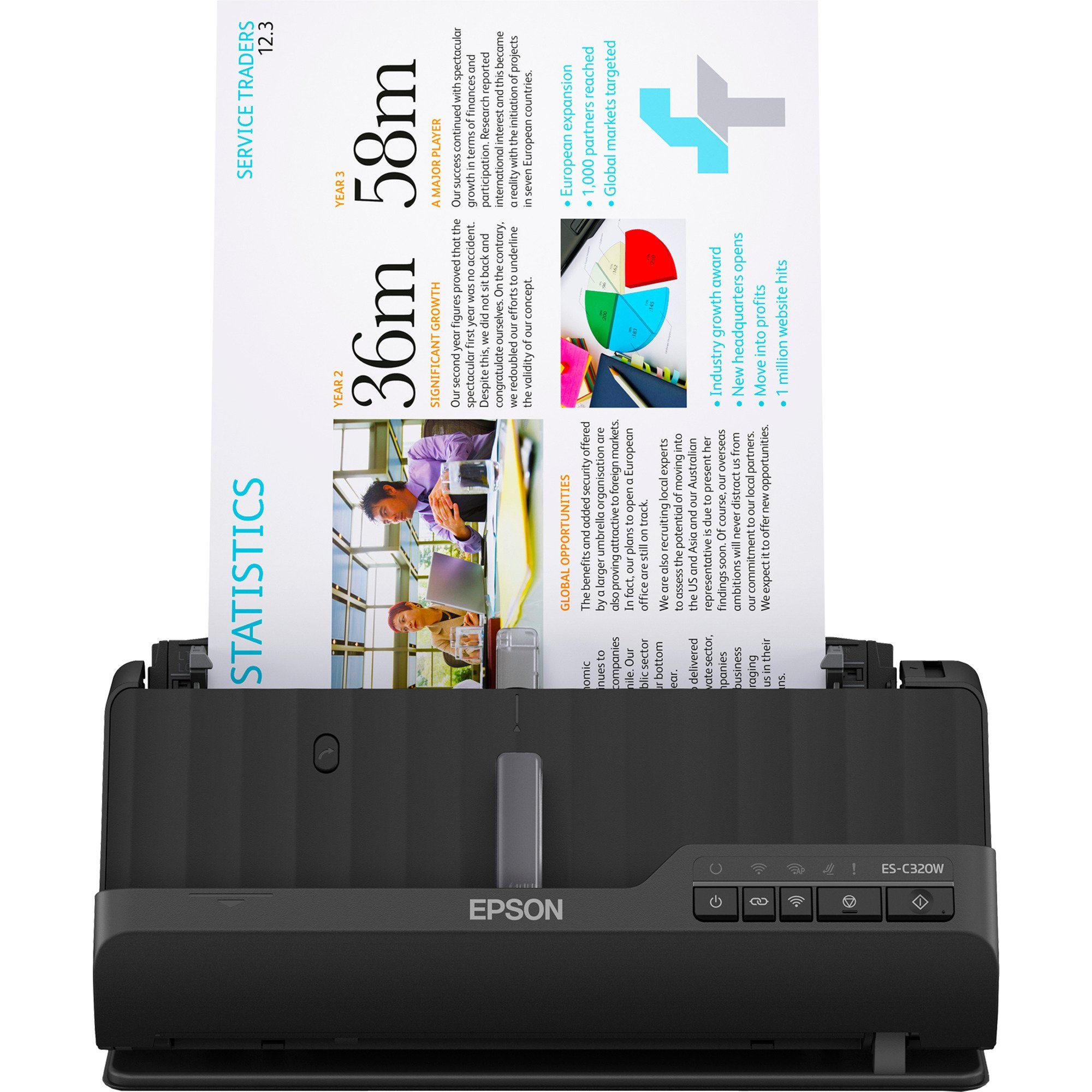 Epson Epson WorkForce ES-C320W, Einzugsscanner, (USB, Dokumentenscanner