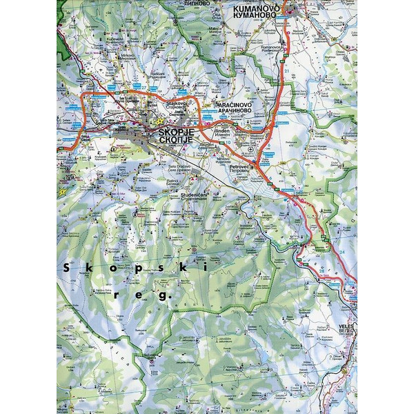 Mazedonien 1 : 200 000 - Straßenkarte