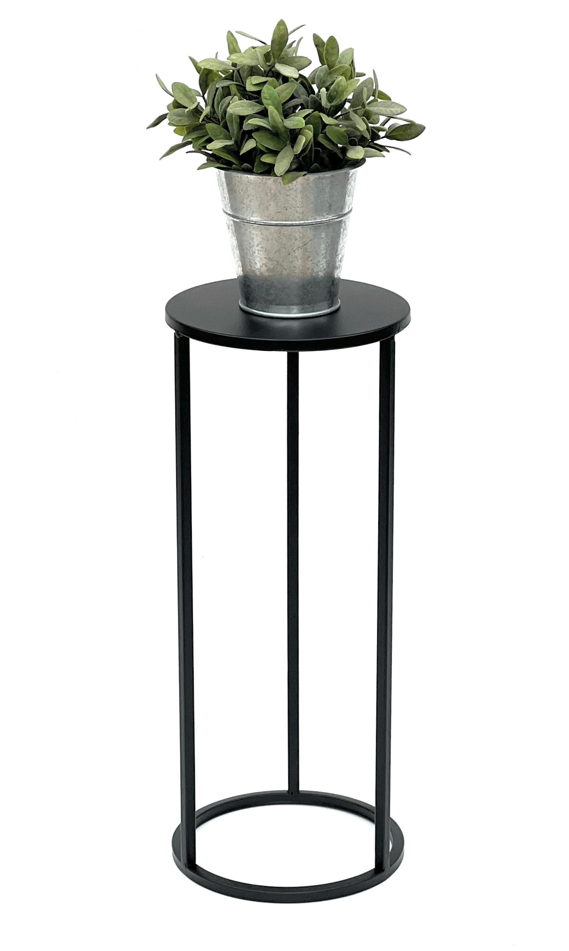 DanDiBo Blumenständer Blumenhocker Metall Schwarz Rund 70-50 cm Blumenständer Beistelltisch