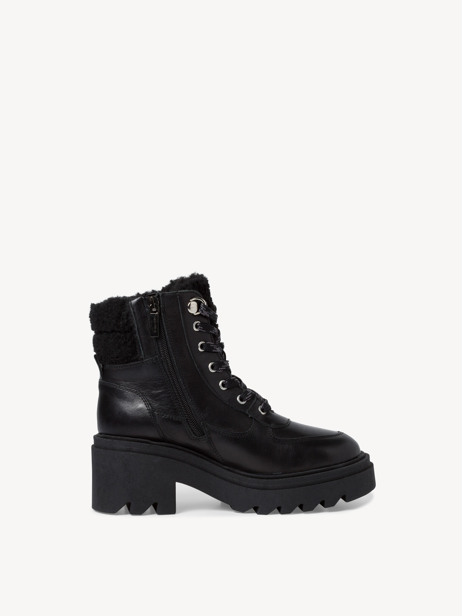 Bottine en cuir - noir doublure chaude