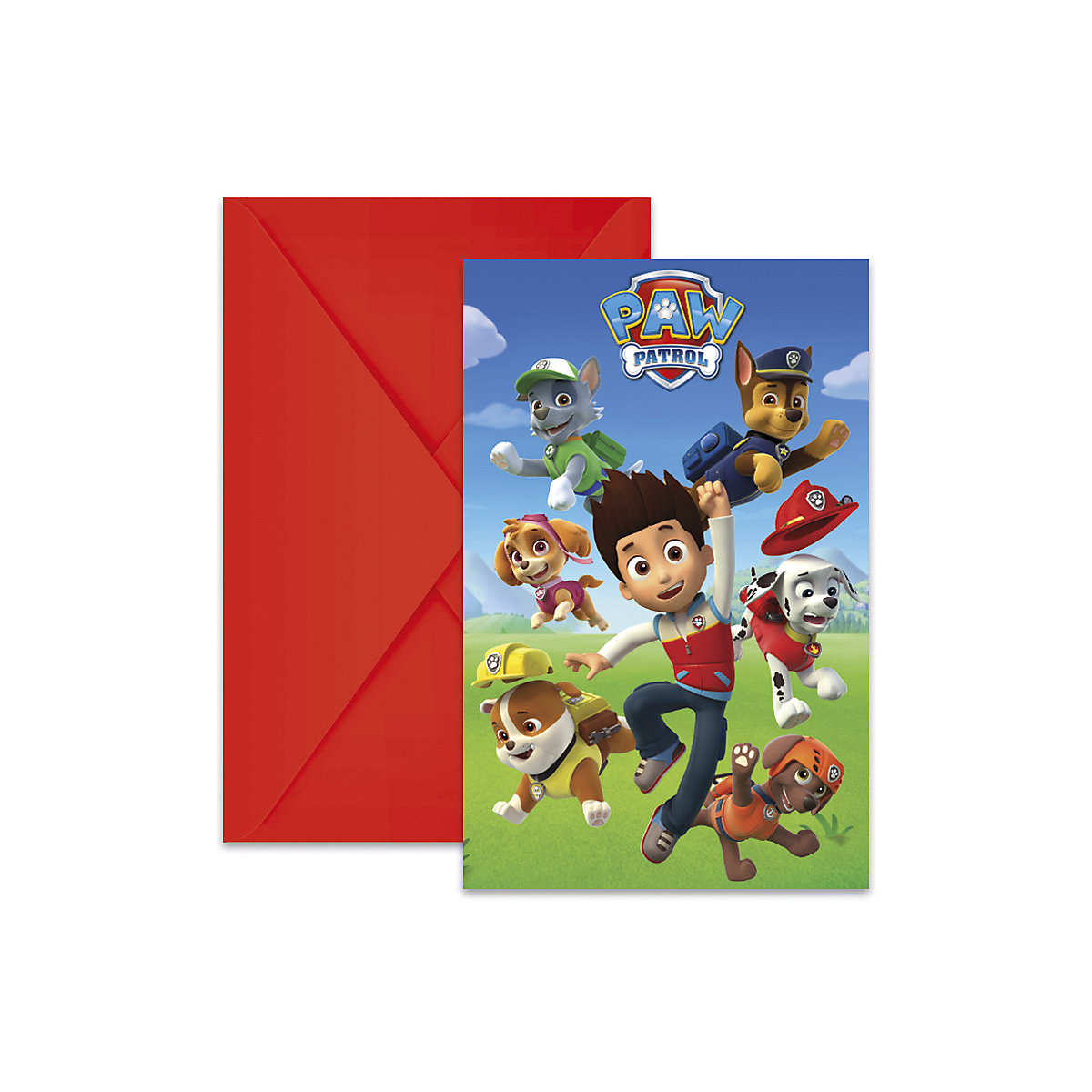 Einladungskarten PAW Patrol Ready For Action, 6 Stück inkl. Umschlag