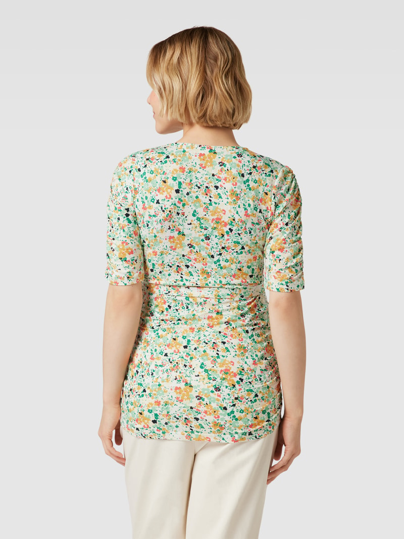 Umstands-T-Shirt mit floralem Muster Modell 'Pilar Honni Tess' in weiß