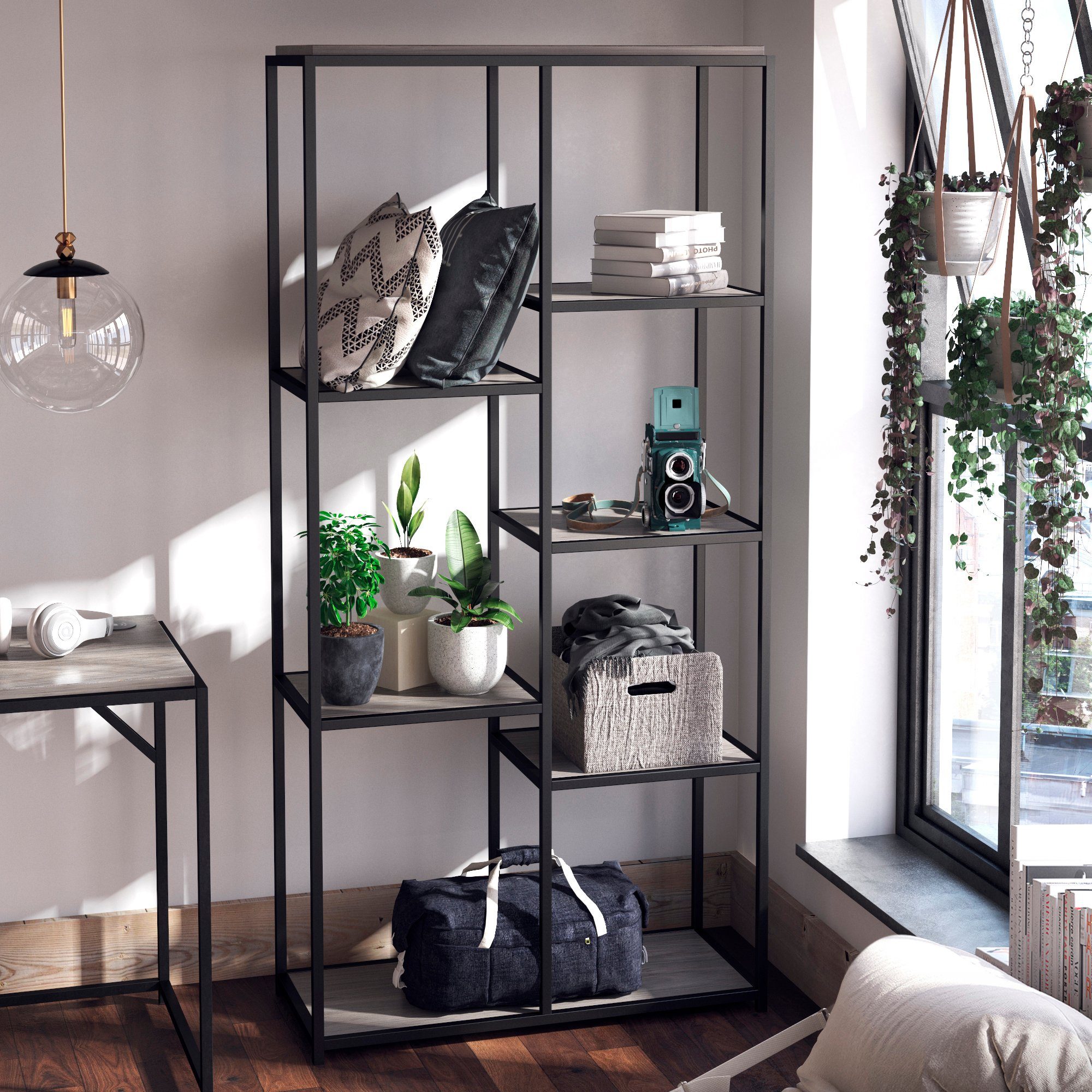 Dorel Home Aktenregal Quincy, 1-tlg., Metallregal, modern, Breite 86,5 cm, Höhe 180 cm