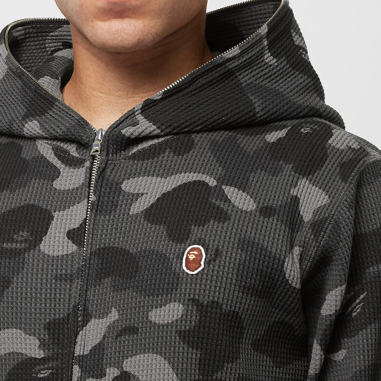 A Bathing Ape Color Camo Thermal Full Zip Hoodie Black
