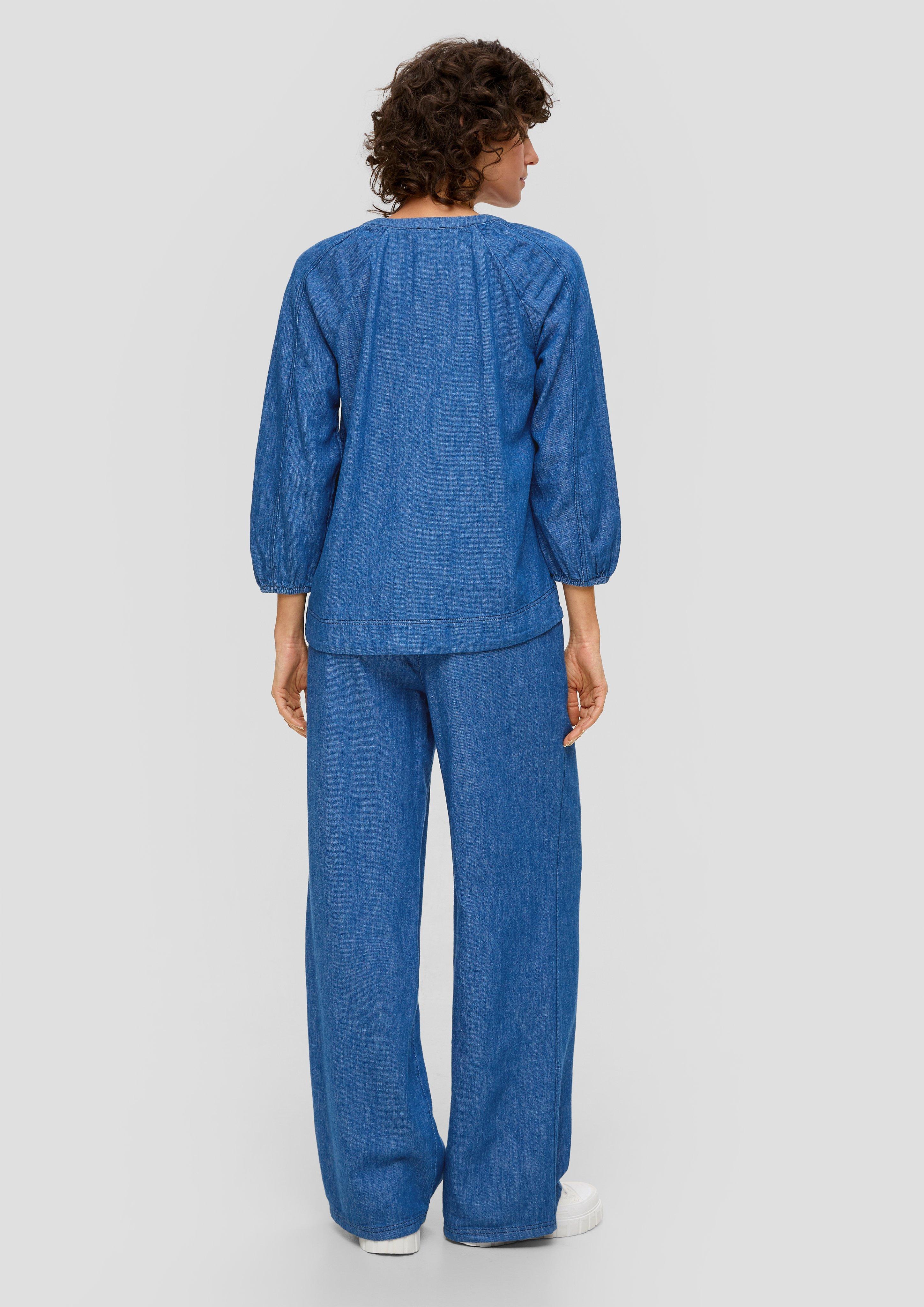 Tunikabluse aus Leinenmix in Denim-Optik  2142322-58Y6