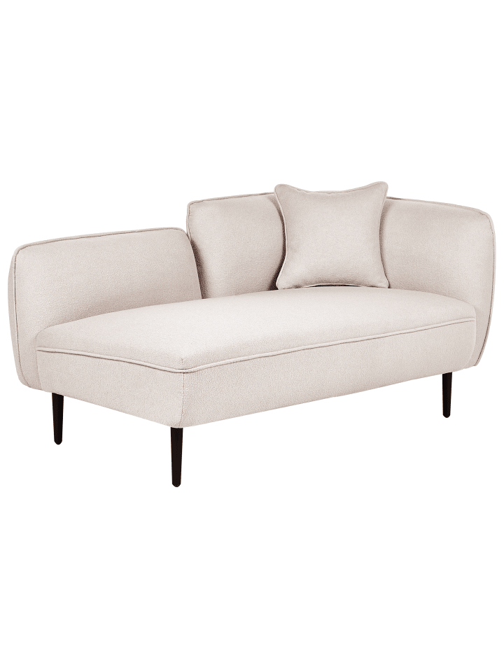 Beliani Chaiselongue CHEVANNES in Beige/Schwarz - (W) 138 x (H) 74 x (L) 77 cm günstig kaufen onesize