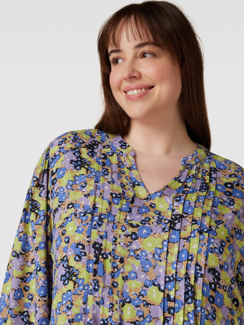 PLUS SIZE Knielanges Tunikakleid aus Viskose Modell 'Merla' in flieder