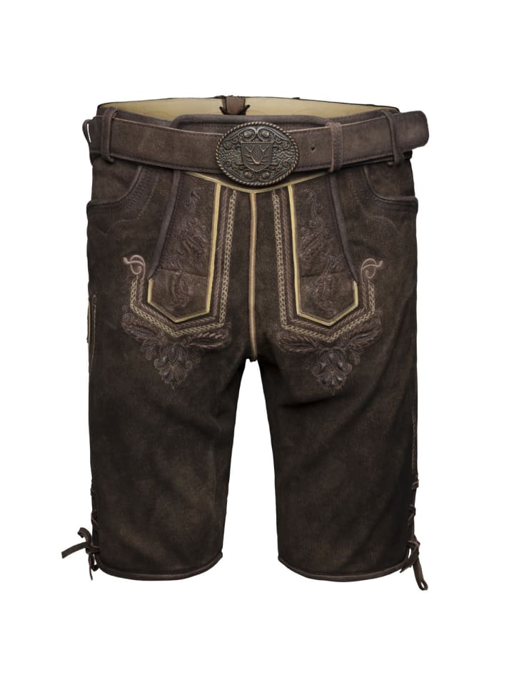 KRÜGER Lederhose Roger in braun günstig kaufen