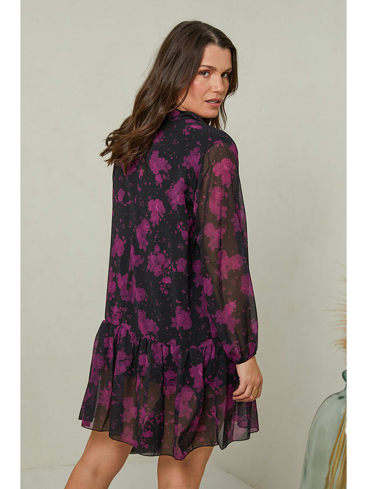 Curvy Lady Kleid in Schwarz/ Lila günstig kaufen