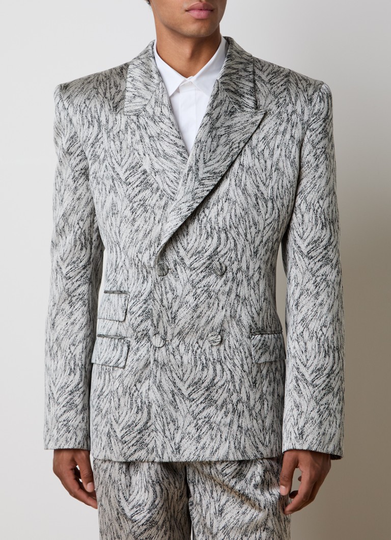 Louis Gabriel Nouchi Double-breasted slim fit jacket with jacquard design