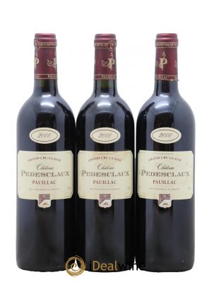 Château Pedesclaux 5ème Grand Cru Classé  2000 - Lot de 3 Bouteilles