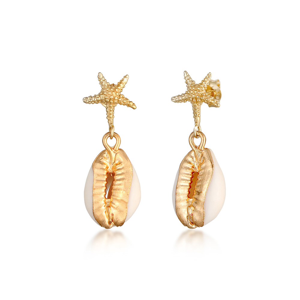 Elli Elli Boucles d'Oreilles Coquillage Étoile de Mer Plage Boucles d'Oreilles Femme - Boucles d'oreilles