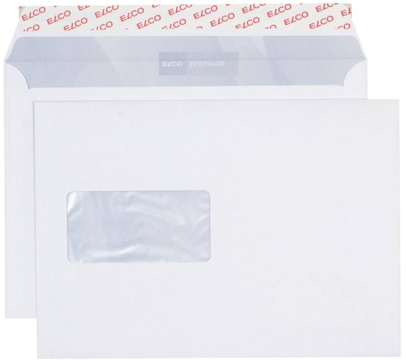 Elco Premium C5 Abziehstreifen Briefumschläge Weiß 229 B x 162 H mm Mit Fenster 100 g/m² 500 Stück