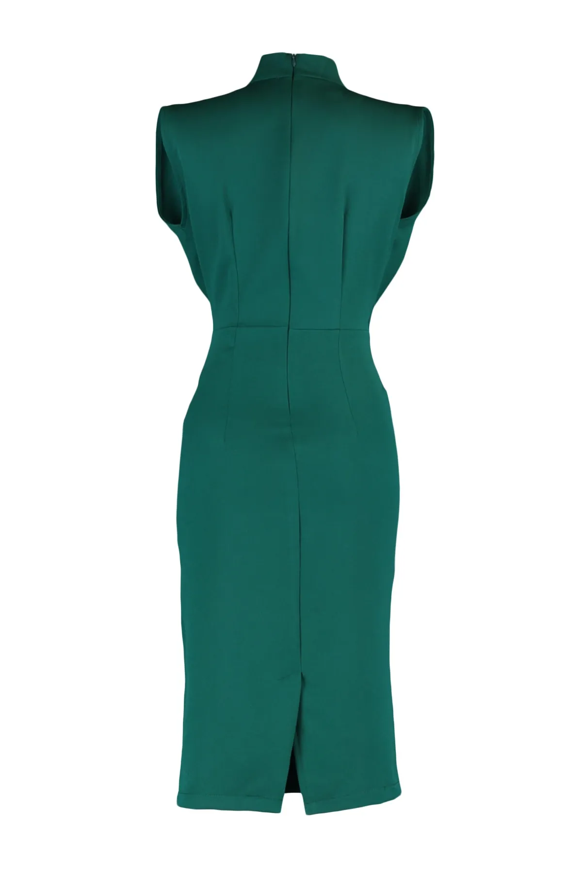 Trendyol Collection  Grünes, figurbetontes, gewebtes Kleid mit Stehkragen TWOAW20EL0311