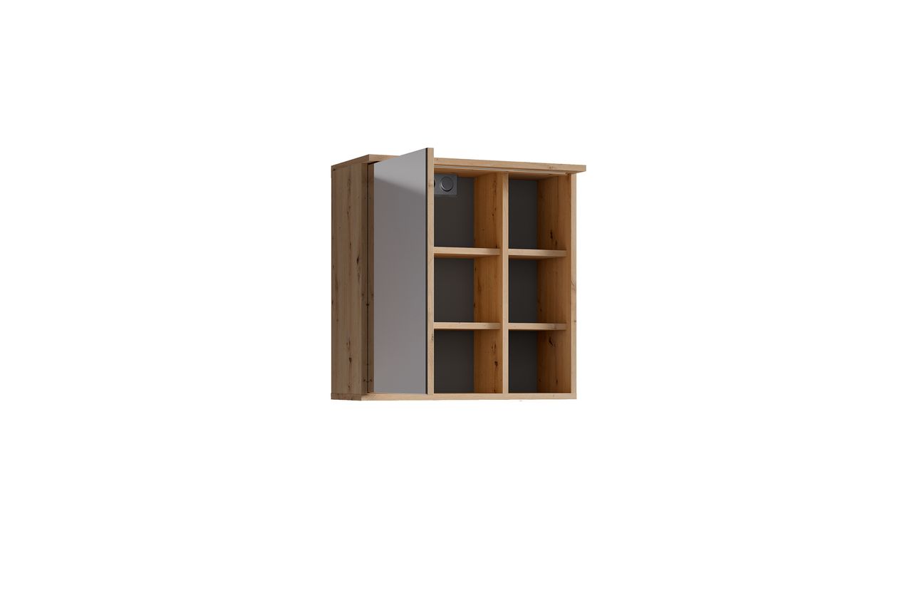 byLiving WELLNESS Spiegelschrank, Breite 60 cm, Eiche-Optik, Spiegelglas