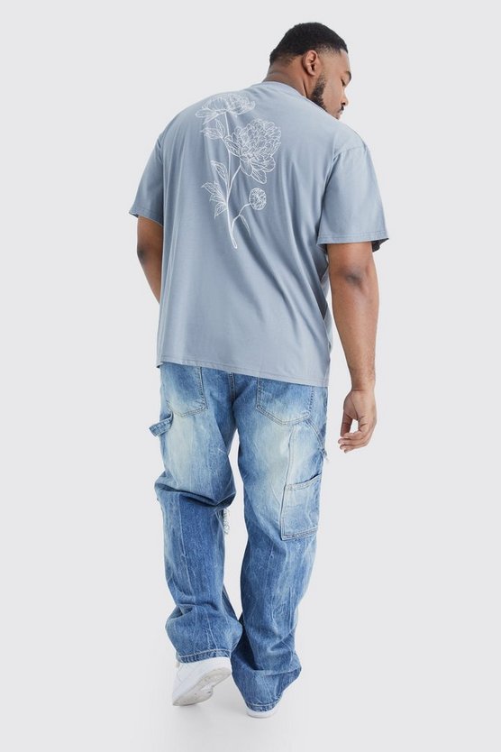 Plus lockere Cargo-Jeans mit Rissen