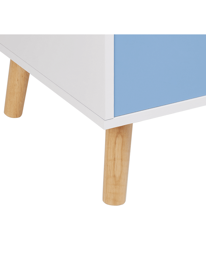 Beliani Sideboard CASPER in Blau/Weiß/Heller Holzfarbton - (W) 60 x (H) 43 x (L) 41 cm günstig kaufen onesize