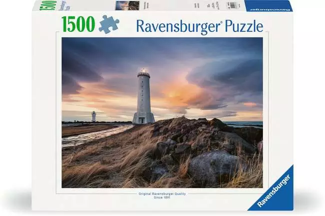 Puzzle 1500 Teile - Magische Stimmung über dem Leuchtturm von Akranes, Island