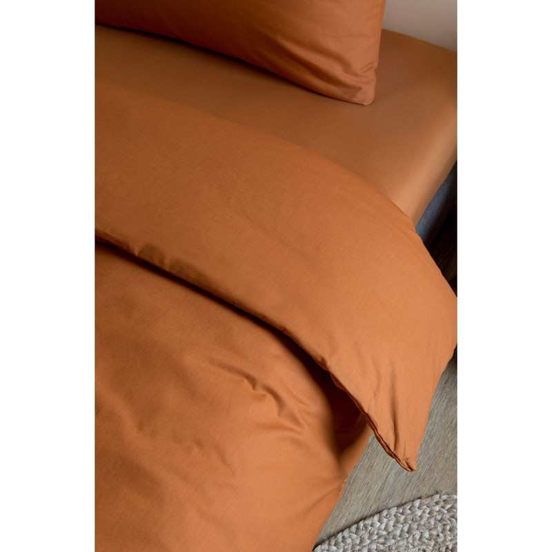Housse de couette unie en Coton Bio pour lit 1 personne