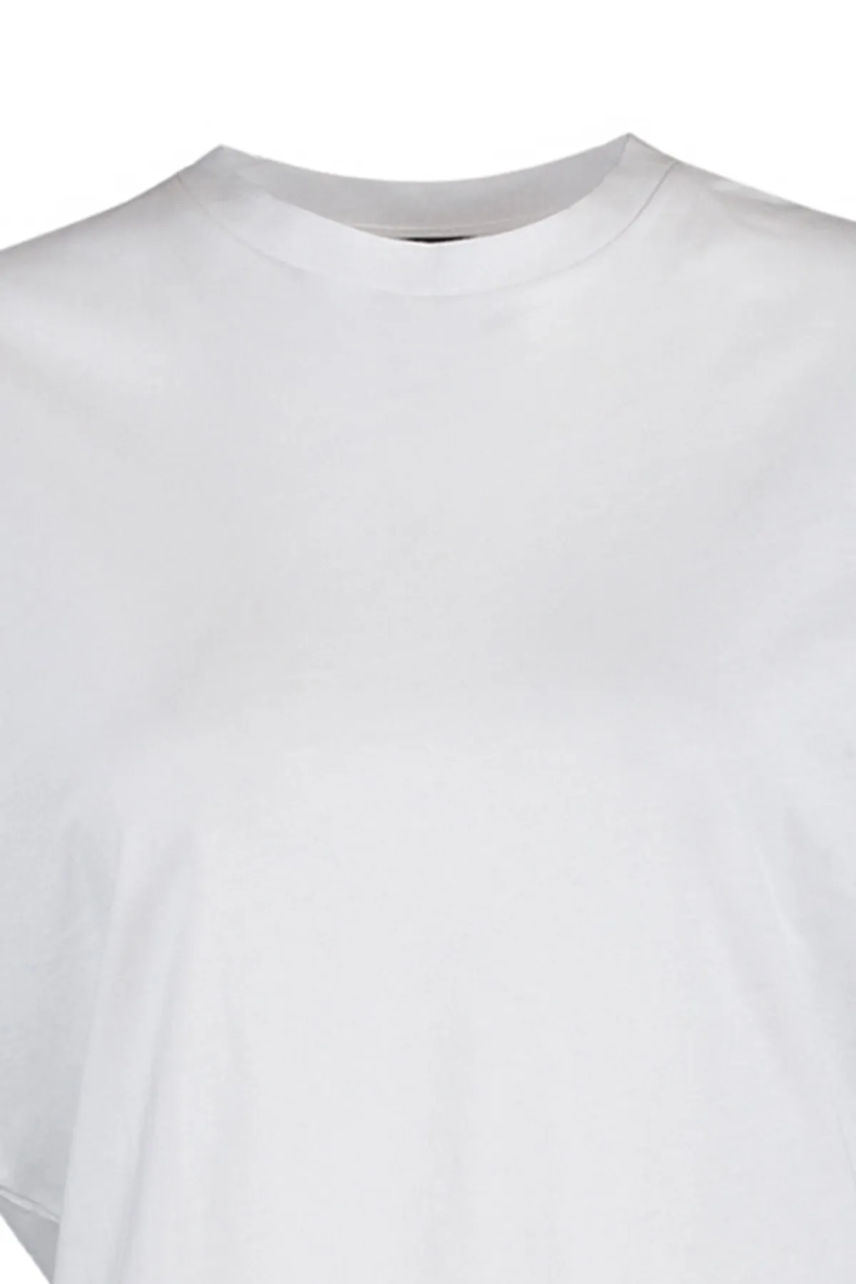 Trendyol Collection  Weißes Basic-Strick-T-Shirt mit Rundhalsausschnitt aus 100 % Baumwollwatte TWOSS20TS0021