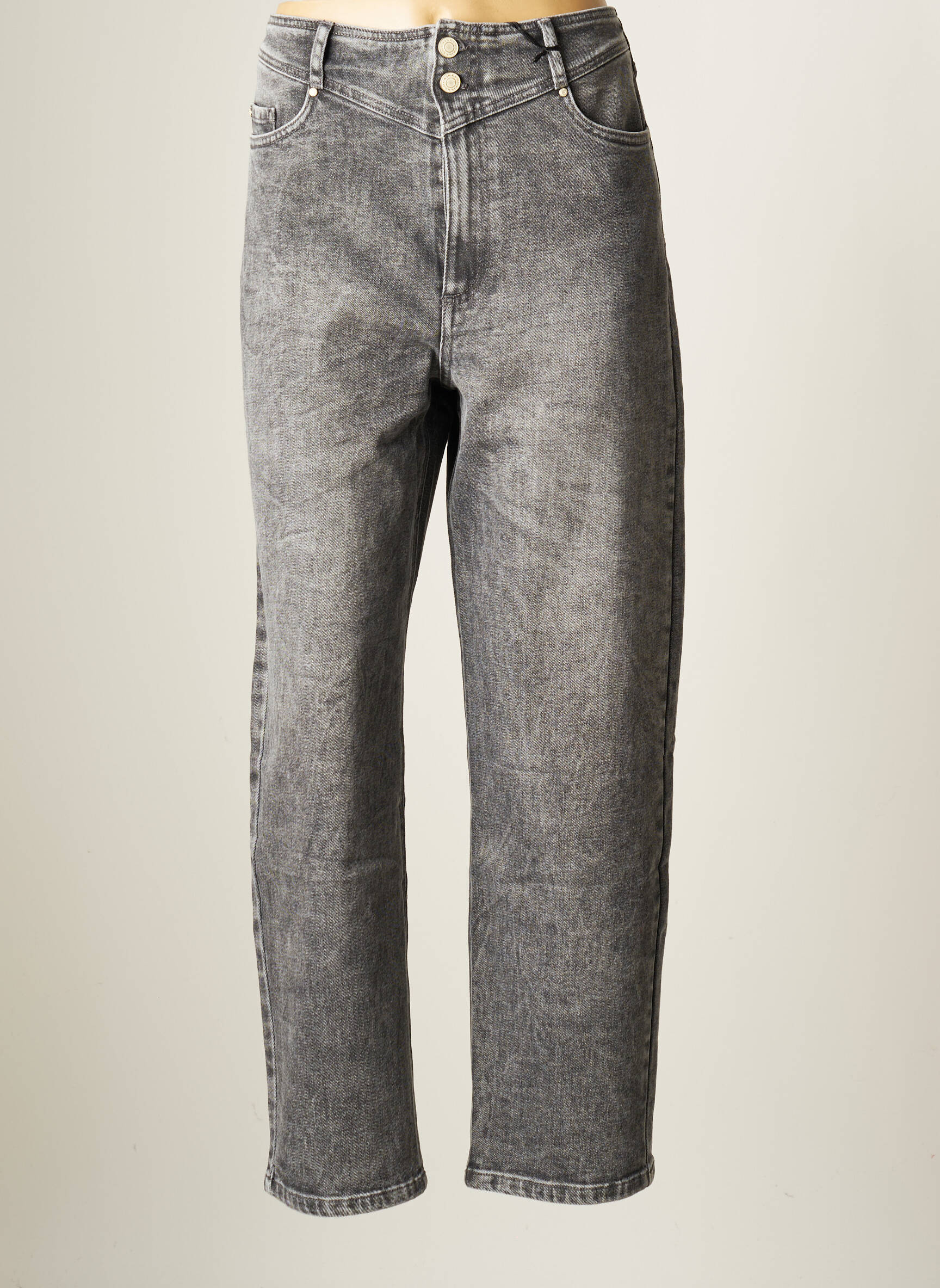 Ikks Jeans Coupe Droite Femme couleur gris