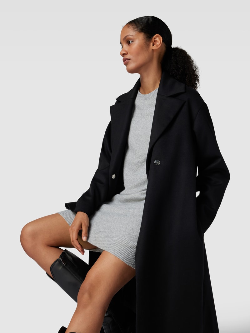 Mantel mit Bindegürtel Modell 'Mabelina' in schwarz