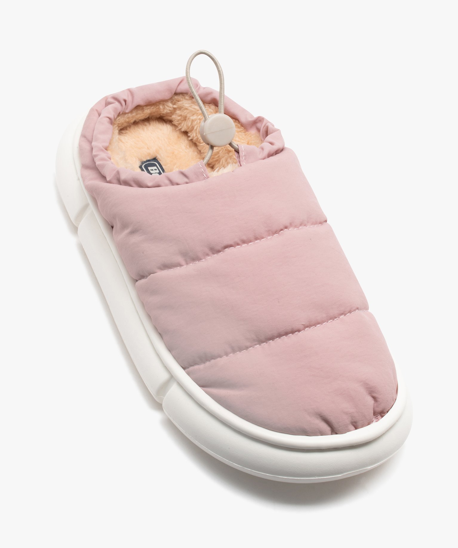 Chaussons femme mules unies parachute à effet matelassé et... rose | GEMO