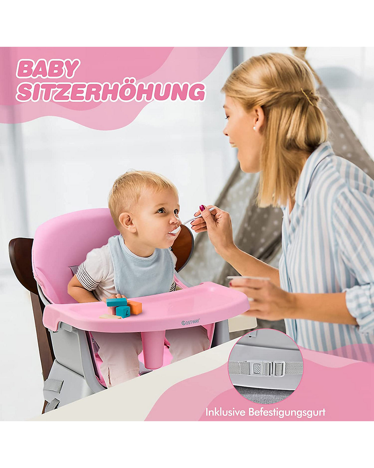 6-in-1 Hochstuhl Sitzgruppe abnehmbar Bausteintisch