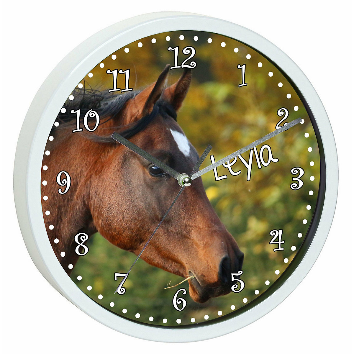 Kinder Wanduhr personalisiert mit Name Vollblut