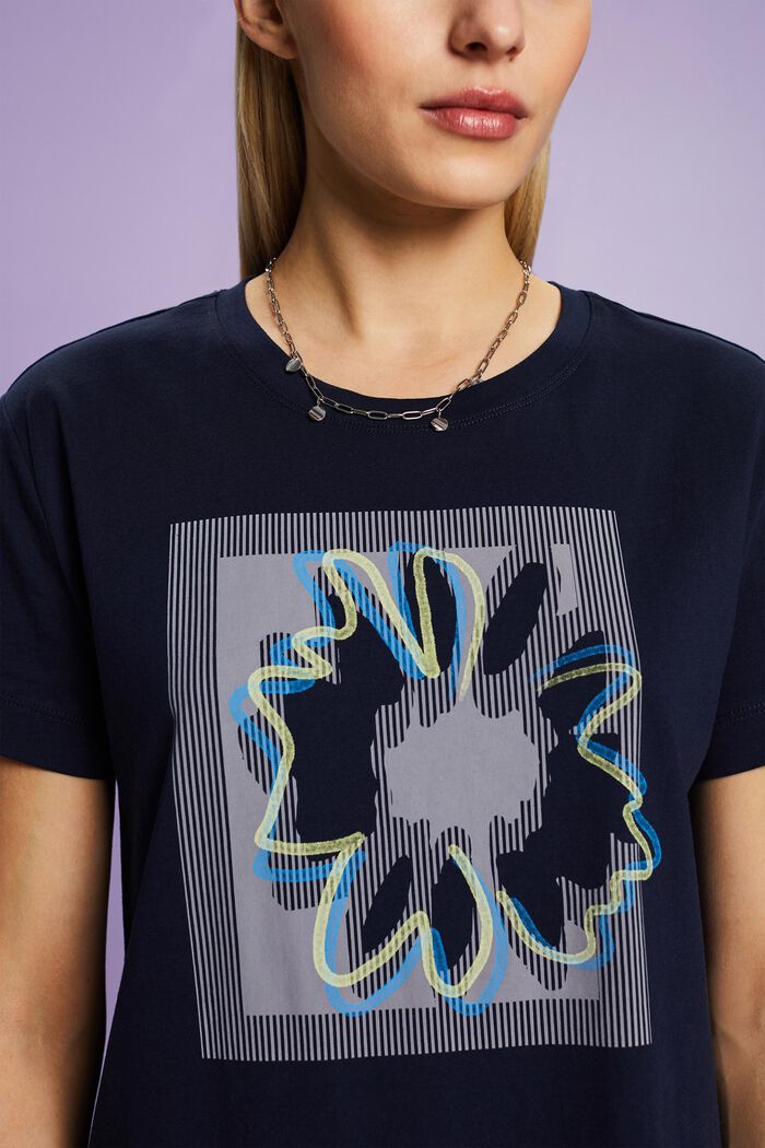 Jersey-T-Shirt mit Print vorne
