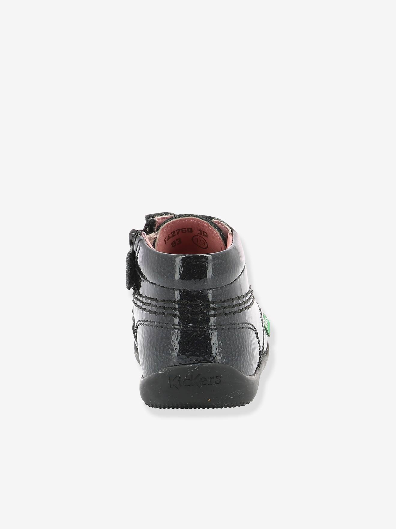 Bottillons cuir bébé fille Billista Zip KICKERS® noir vernis
