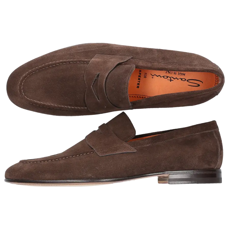 Santoni - Loafer 17511 Veloursleder - braun