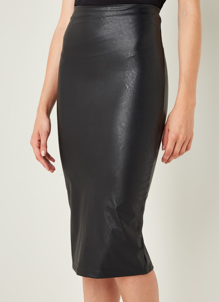 Commando Midi faux leather pencil skirt with slit