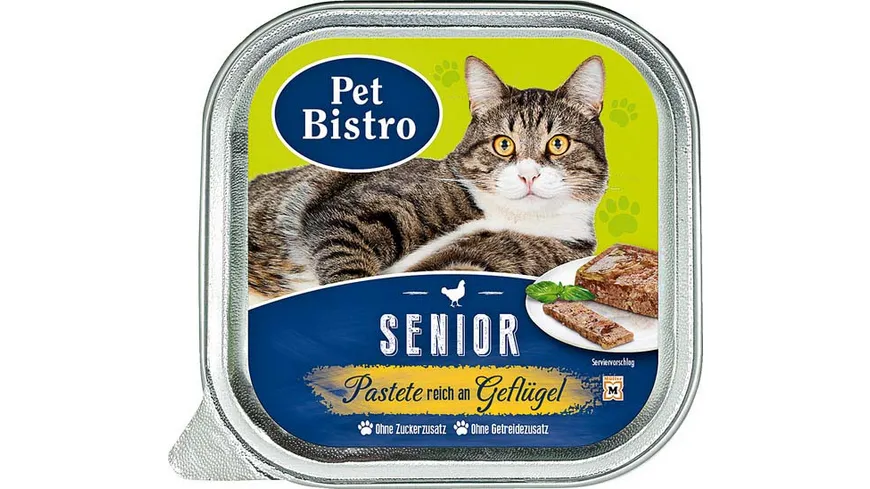 Pet Bistro Katzennassfutter Senior - Pastete reich an Geflügel 100 g