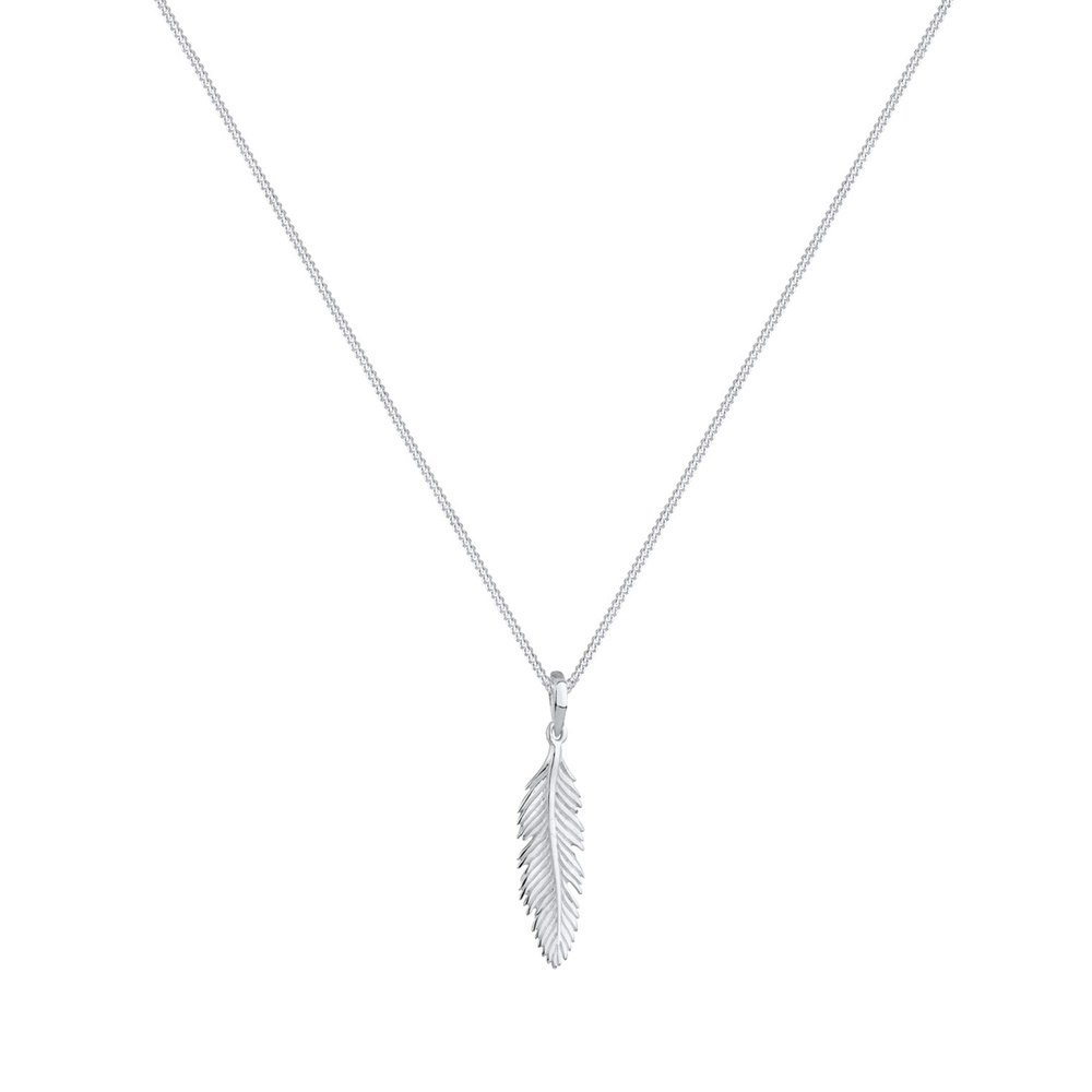 Elli Elli Collier Femmes Pendentif Plume Festival Boho en Argent Sterling 925 Bijoux