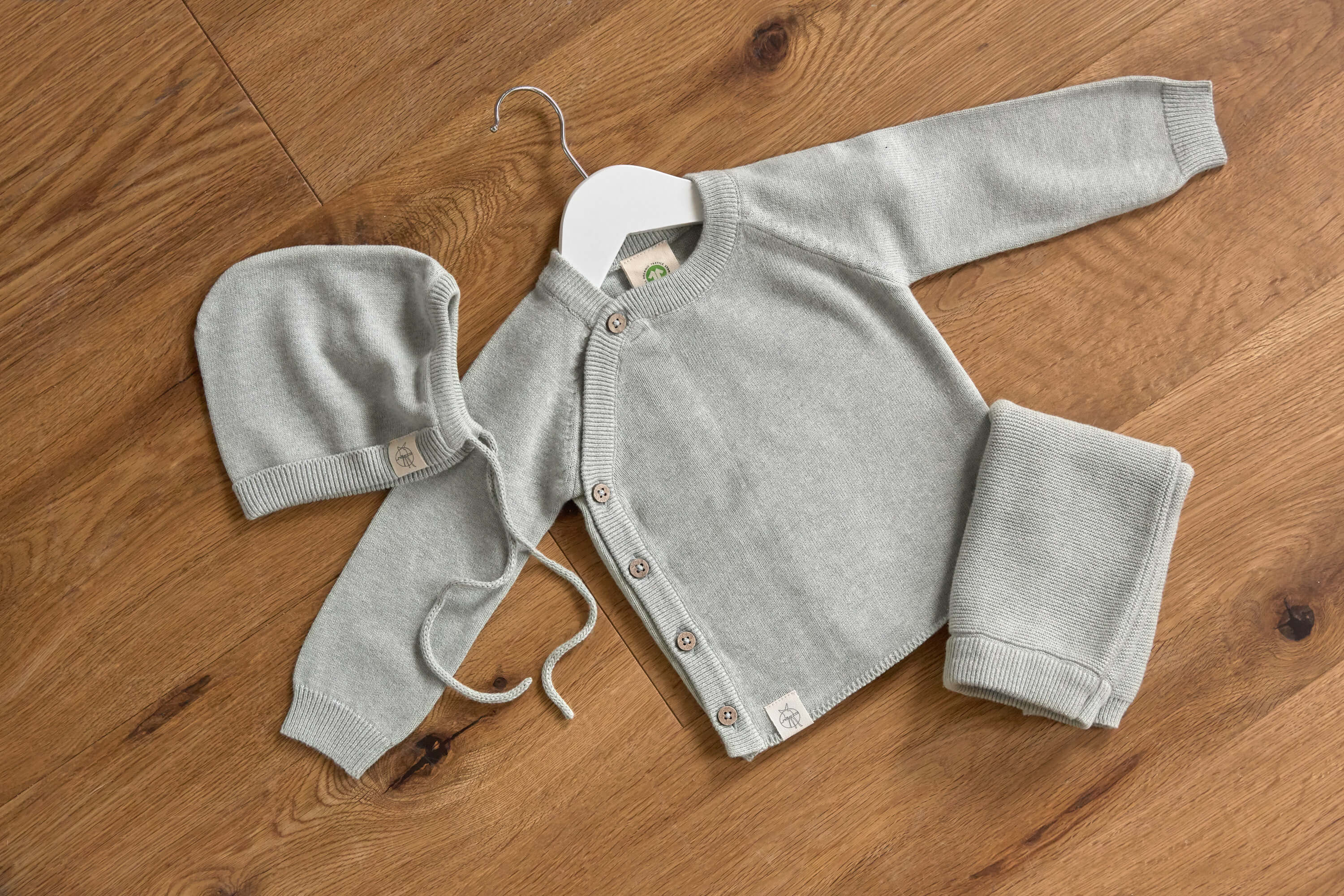 Baby Mütze - Strickmütze, Salbei