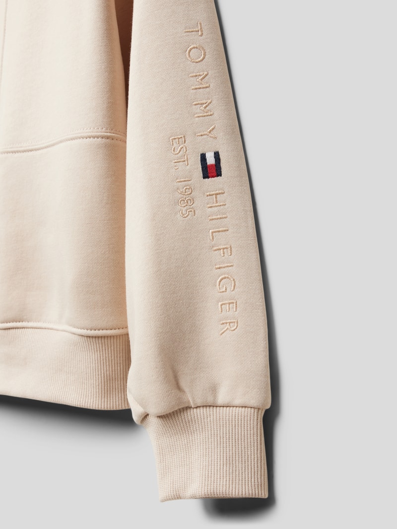 Sweatshirt mit Label-Stitching in ecru