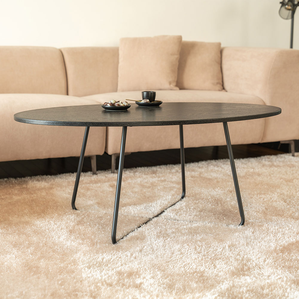 Home Deluxe HOME DELUXE Couchtisch Oval NOVARIS -  Fishbone Oak
