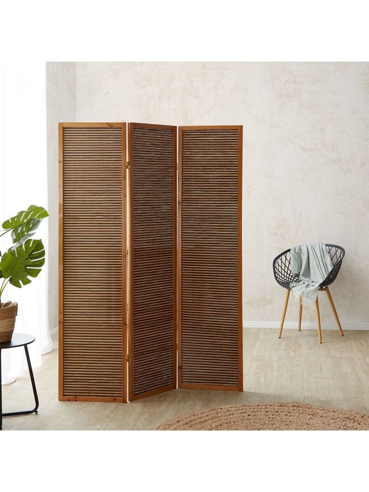 Homestyle4u 3-tlg. Paravent in Braun 132x175 günstig kaufen onesize